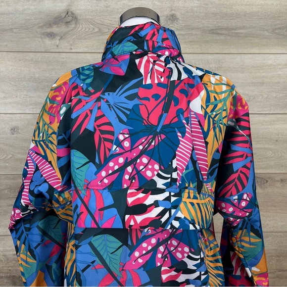 SOLD! Lauren James Hooded Rain Jacket Pullover Windbreaker Multicolored Floral - Picture 8 of 12